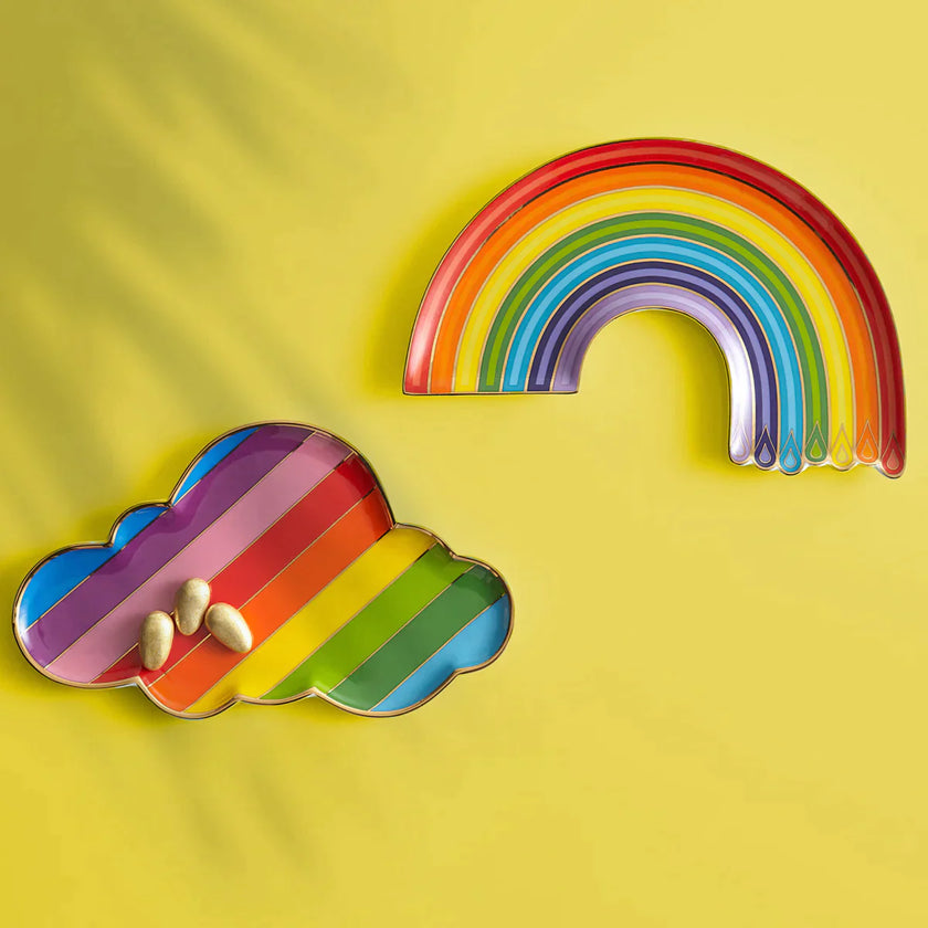 dripping rainbow trinket tray
